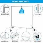 Heavy-duty Commercial Garment Rack Rolling Z-base Storage Clothing Shelving Rack