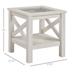 Coffee Table With Wood Frame For Living Room  White Oak