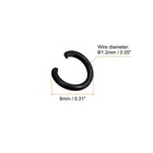 Open Jump Rings 8mm Colorful O-ring Connectors Black 200pcs