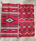 El Paso Saddle Blanket Intricate Handwoven Aztec Rug  lot Of 2  20   x40   