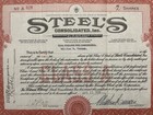 1926 Steel s Consolidated  Inc  Stock Certificate  a928   delaware 