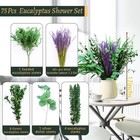 5 Kinds Eucalyptus   Lavender Flowers Bundles For Shower  17   Green-75pcs 