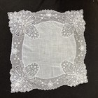 Vintage White Princess Lace Hankie Wedding Hankie 10 5 X 10 5 Inches