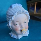 Vintage German Porcelain Baby Figure Humidor tobacco Storage 