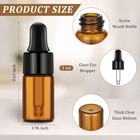 Nuogo 100 Pcs Mini Amber Glass Oil Dropper Bottle Bulk  Clear Essential Small