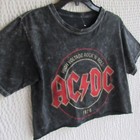Acdc Band Tour Date Tee 1976 United Kingdom Reprint High Voltage Tour Cutoff S