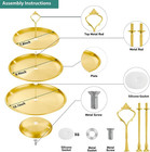 3 Tier Stainless Steel Cupcake Stand  Gold Metal Serving Tray Cake Holder Cake D