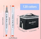 120 Colors Alcohol Markers Set With Fine   Chisel Dualtip Professional Art-zyyeo