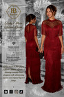 Bonbon Royal Red Sequin Fringe Evening Gown Formal Maxi Dress Wedding Guest