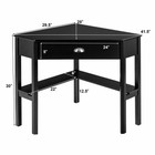 Corner Computer Desk Laptop Pc Writing Table Wood Space Saver Office Home Black
