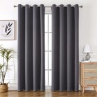 2 Panels Sleek Curtains Grommet Top Window Treatment Drapes For Living Room