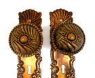 Pair Of Antique Brass   Copper Dummy Door Plates   Knobs   Hardware Salvage