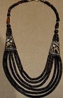 Unique Vintage Yak Beaded Necklace  Two Elephants   Hand Made  Approx 10 5   