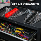 80pc Magnetic Wrench Organizer Tool Drawer Rack Metric Sae Tool Holder