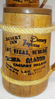 2 Rare Vintage Las Vegas Souvenir Wood Beer Steins Removeable Plastic Insert - U