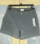 Time And True Gray Cargo Utility Shorts Sz 4 Women s Pockets Casual Beach Summer