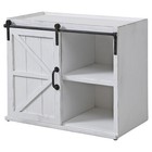   Co  White Bolton Barn Door End Table  Side Table  Night Stand  Wood And Met   
