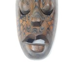 Indonesian Wooden Mask Hand Carved Painted Decorative Vintage