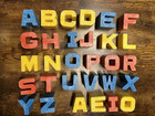 Vintage Mattel Preschool Tuff Stuff 30 Alphabet Blocks In Tub Complete  1976