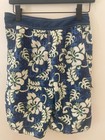 Kanu Surf Swim Trunks Men Size 30 Blue White Green Floral Pattern Quick Dry Surf