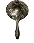 Antique Vintage Heavy Silver Plate Hand Vanity Mirror Art Nouveau 9 5 