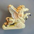 Vintage Ceramic Pegasus Figurine Winged Horse Gold Gilt Fantasy Decor