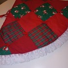 Vintage Handmade Christmas Tree Skirt Quilted Patchwork 42 