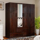 Closet Wardrobe With Hanging Rod 3 Drawers Bedroom Armoires-black