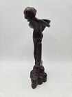 Art Nouveau Art Deco Metal Woman Holding Dish Statue Antique 