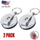 New 2x Steel Wire Rope Elastic Key Chain Retractable Anti Lost Secure Key Chain