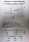 Universal No  2 Food Chopper Meat Grinder  Hand Cranked W  Instructions -clean 
