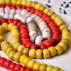 50x Old Red Yellow White Padre African Trade Beads Venetian Trade Beads Antique