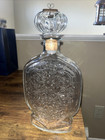 Vintage 1953 Schenley Whiskey Bottle  decanter With Cork Stopper   Glass Handle