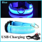 Led Adjustable Dog Collar Blinking Night Flashing Light Up Glow Pets Safety Usa