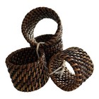 Wicker Rattan Napkin Rings Lot Of 4 Nwot Brown Tan Basket Style 2  Picnic Bbq