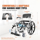 Shower Wheelchair 17 5in Aluminum Alloy Commode Bathroom Wheelchair For Disabled