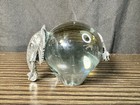 Vintage Makoulpa Pewter And Ngwenya Glass Ball Elephant Paperweight