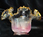 French Coraline Rare Mint Victorian Cranberry Art Glass Miniature Oil Lamp Shade