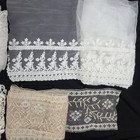 Lot Of  20 Bundles Vtg - Modern Lace Sewing Trim White Ivory Flat Dolls Lot