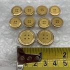 Holland Sherry England Blazer Button Lot 10 Classic Four Hole Gold Brass Round
