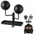 Helmet Wall Mount With Storage Tray   Hook  Double Helmet Holder For Garage