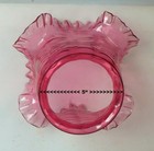 Large  Crimped Cranberry Glass Gas Oil Lamp Shade  W  Drapery Optics 5  Fitter