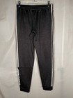 Adidas Boys Xl 16 Gray Fleece Tapered Track Pants Colorblock Sweatpants Joggers