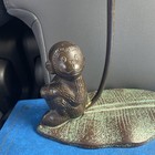 Cast Iron Monkey On Leaf Whimsical Banana Grape Holder  Could Also Hold Keys 