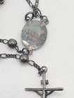 Vintage Rugged Rosary Dark Metal Beads 14 5 Inches