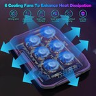 6-fan Cooler Laptop Cooling Pad Usb Stand Quiet Led Light Radiator Pc Notebook