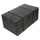  Wooden Storage Box Jewelry Treasure Chest Vintage With Lid Pirate