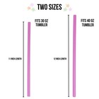 Straws For Tumblers - Pack Of 6 Solid Colors Plastic Straws For 40oz Tumbler    