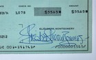 Original 1974 Check Signed By Tv s  bewitched  Actress  Elizabeth Montgomery