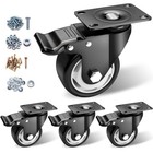 Caster Wheels-3 Inch Swivel Casters Set Of 4 Heavy Duty With Brake